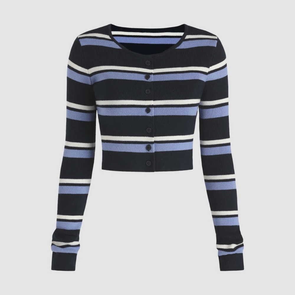 NWT Cider Stripe Cropped Cardigan Size M